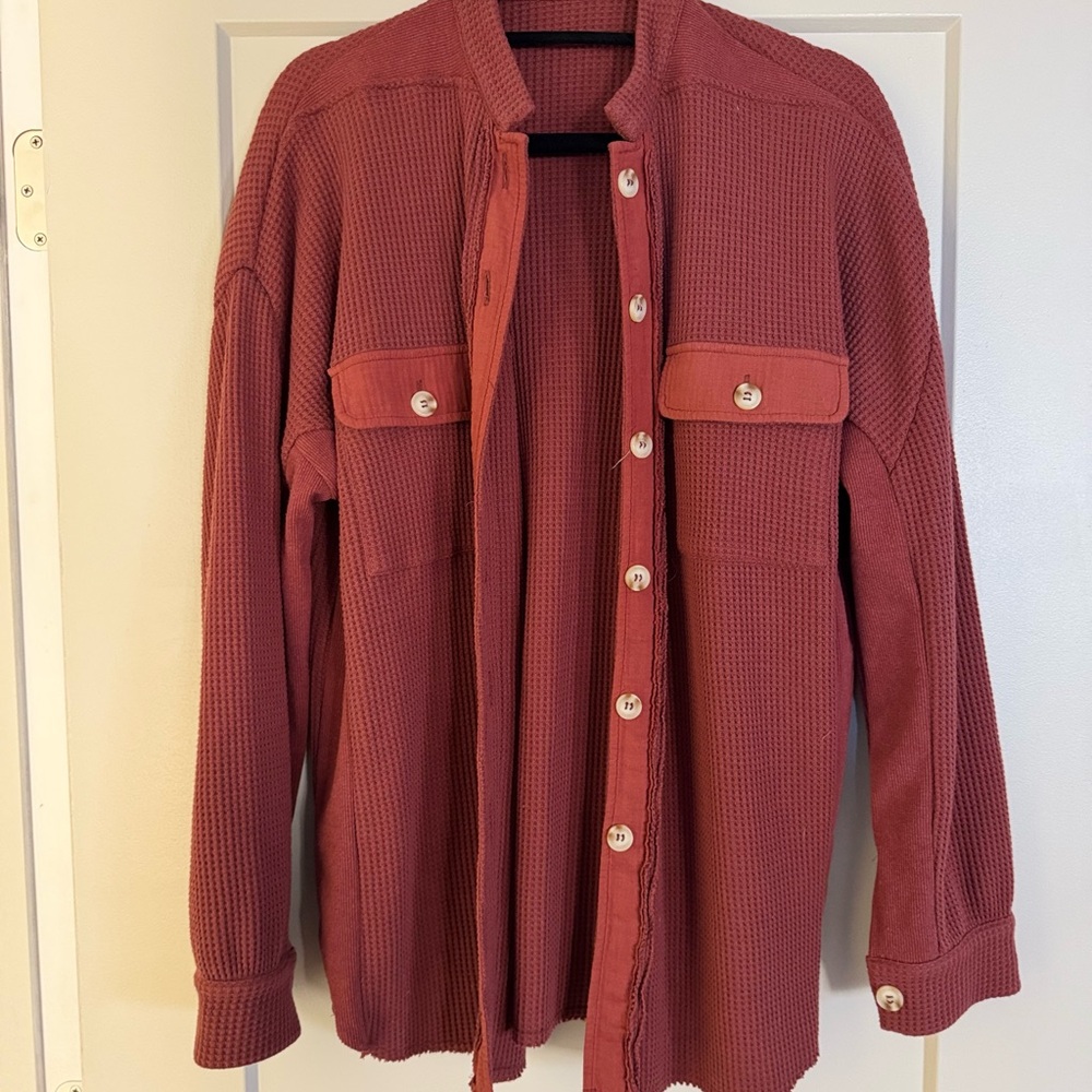 Women’s Red Button-Up Jacket